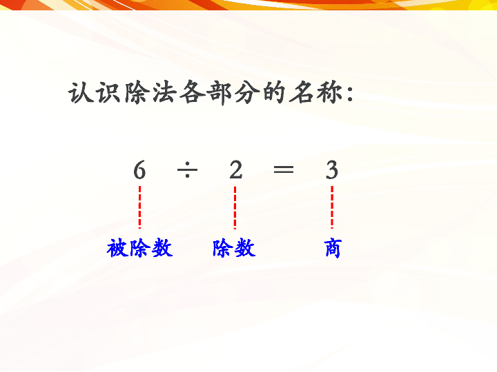 数学二年级上冀教版5认识除法各部分的名称教学课件(13张)