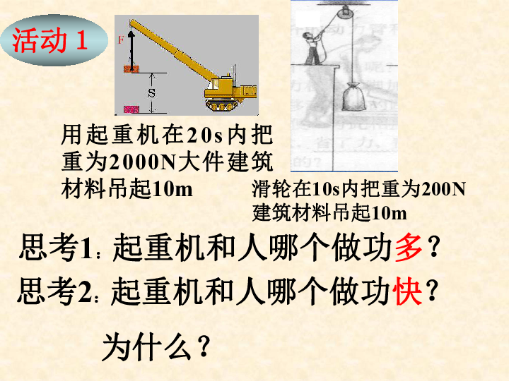 初中物理 沪科版 八年级 第十章 机械与人 第四节 做功的快慢  [id:6