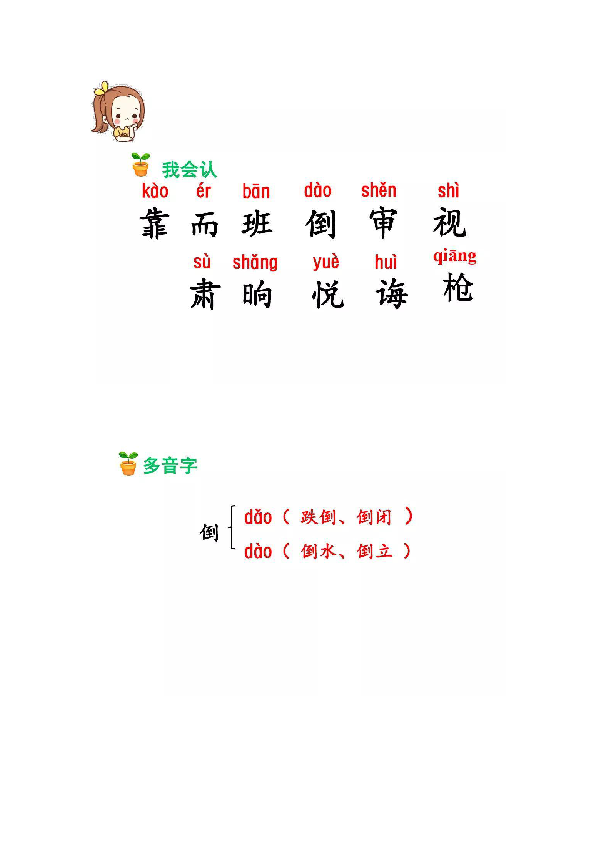 部编语文二年级下册课文13,画杨桃( 知识讲解 图文讲解)