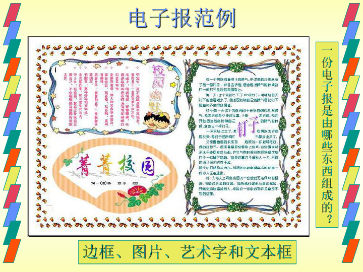 初中信息技术 桂科版 七年级下册 主题一 制作电子小报  任务二 报头