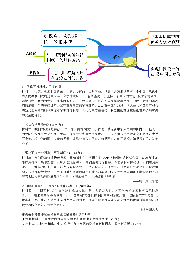 教材图解·人教新课标高中历史必修1(思维导图 微试题