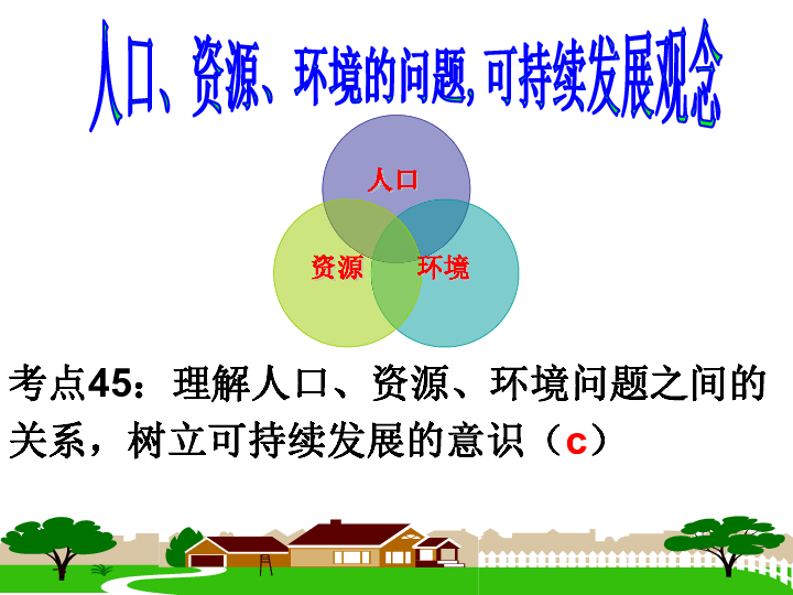 人口资源与环境问题_考点37 理解人口 资源 环境问题之间的关系,树立可持续发(2)