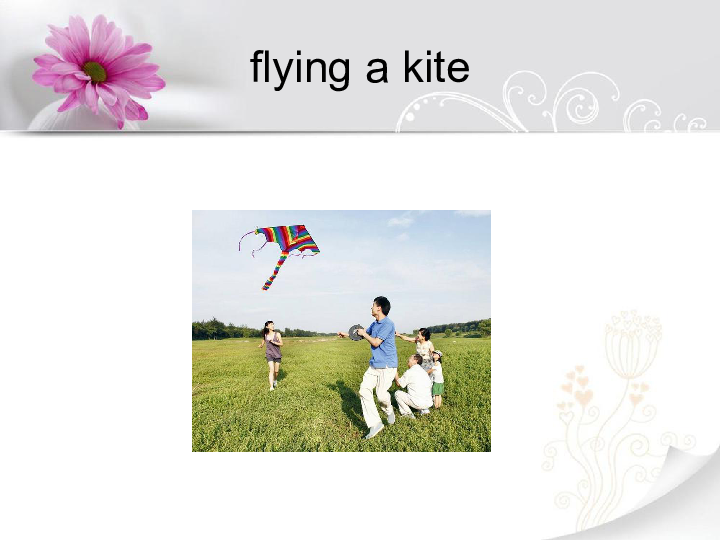 unit 5 on the beach 学一学 flying a kite