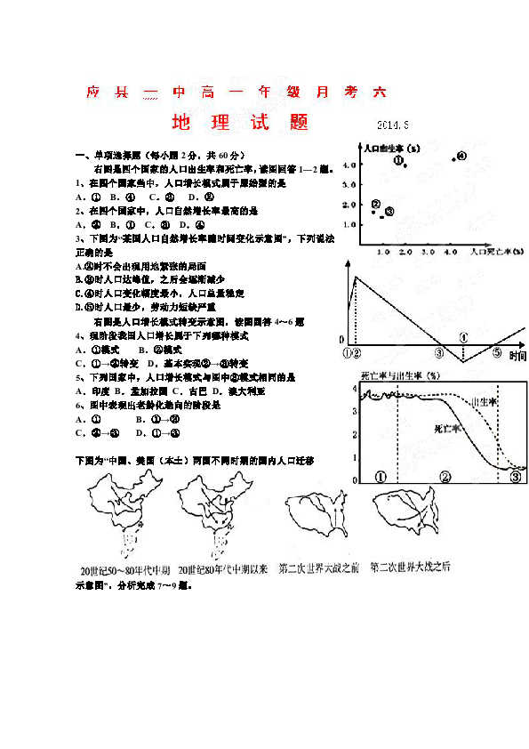 原始型人口增长模式_...四个国家当中,人口增长模式属于原始型的是-知识点选(3)