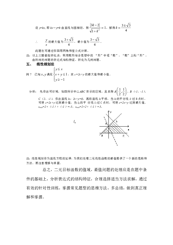 最值的求法_第03讲函数的值域 最值 的常见求法 2 高中数学常见题型解法