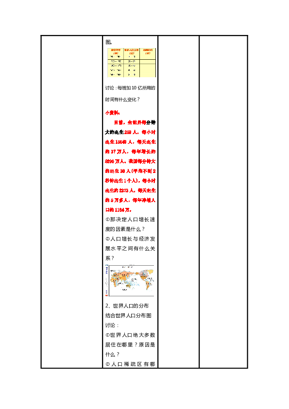 世界的人口问题教案_...5章 第1节 世界的人口 教案 新版 商务星球版