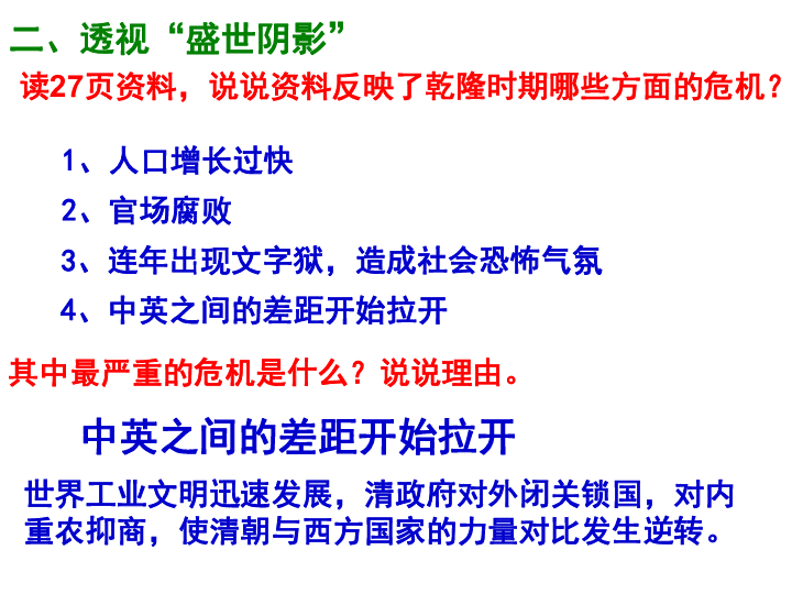 综合探究五 探讨乾隆盛世的危机 课件(10张ppt)