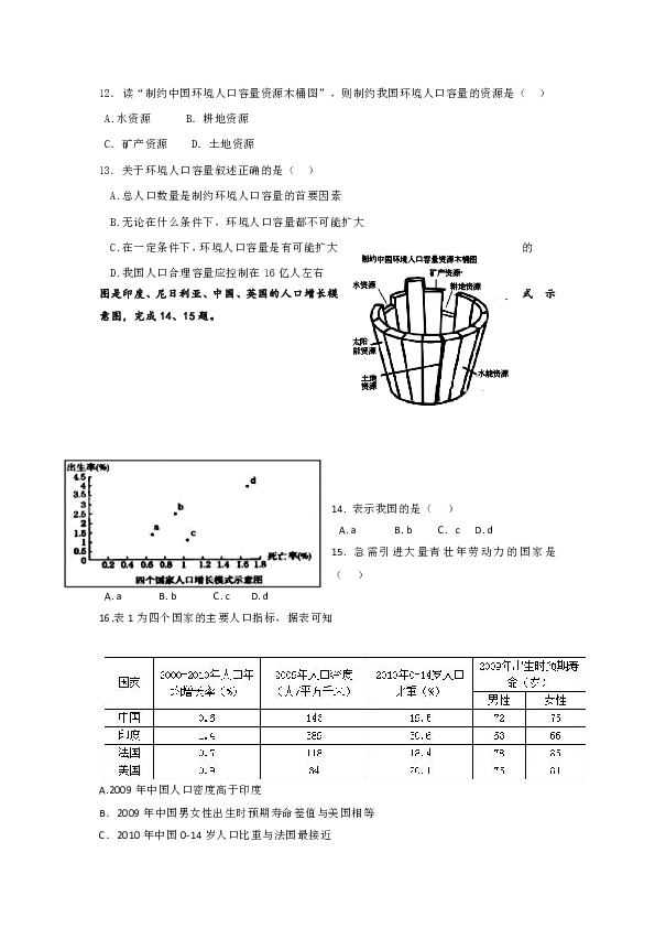 人口再生产 试卷_人口试卷第15页(2)