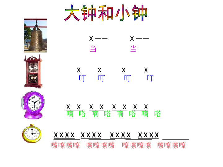 大钟和小钟简谱_二年级上册音乐教案 4 演唱 大钟和小钟 湘艺版