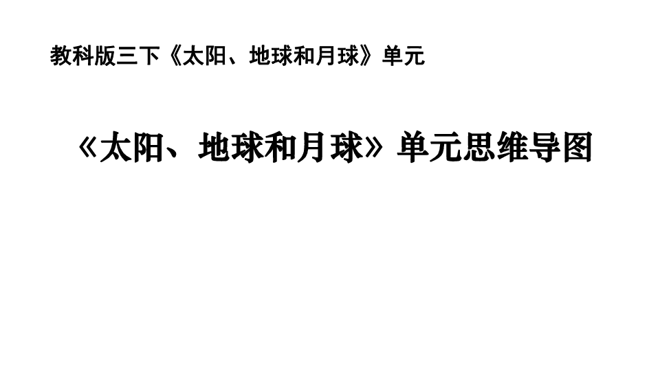 教科版科学三下 第三单元《太阳,地球和月球》思维导图课件 课件(6张