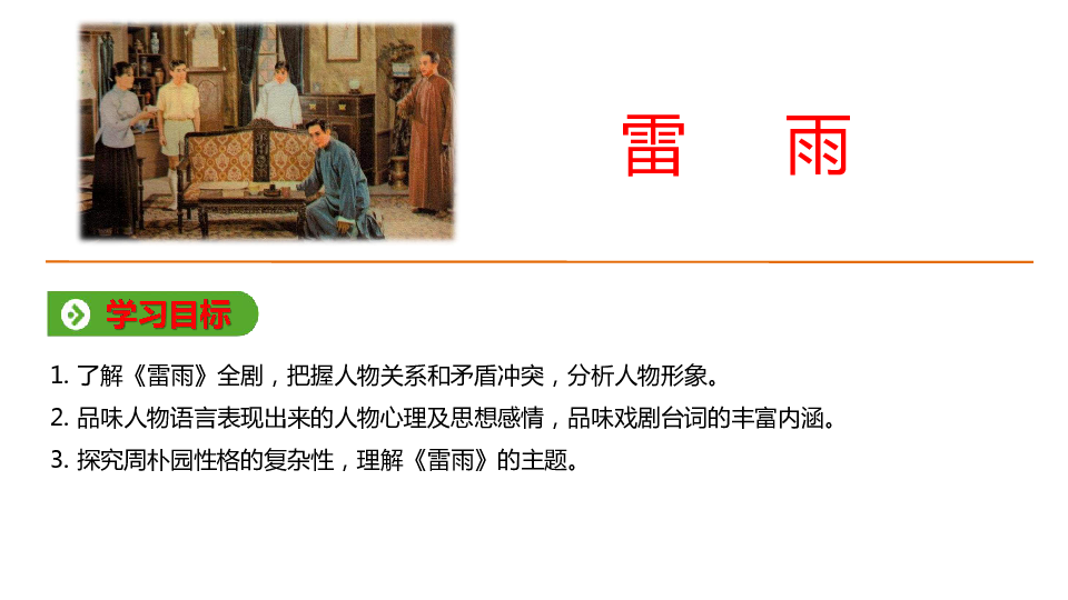 第一单元-2 《雷雨》-2019-2020学年人教版高中语文必修4教学课件.