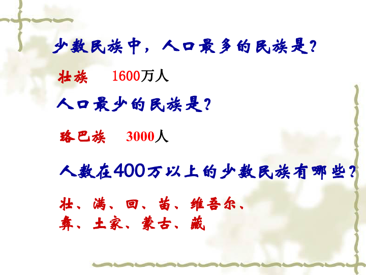 55少数民族 人口最多_第一节中华民族大家庭课件