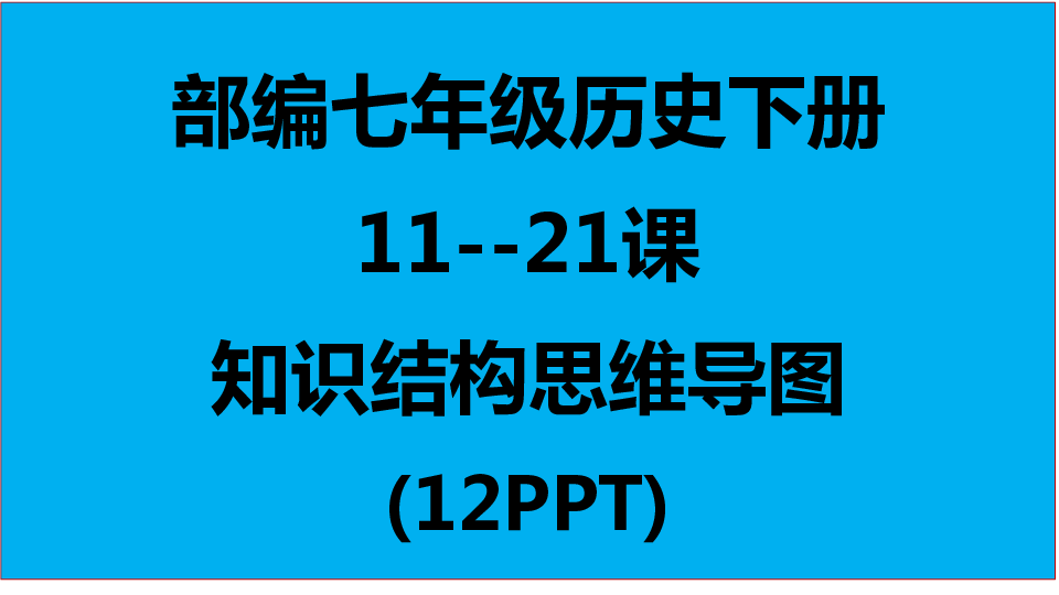 七年级历史下册第11--21课 知识结构思维导图 课件