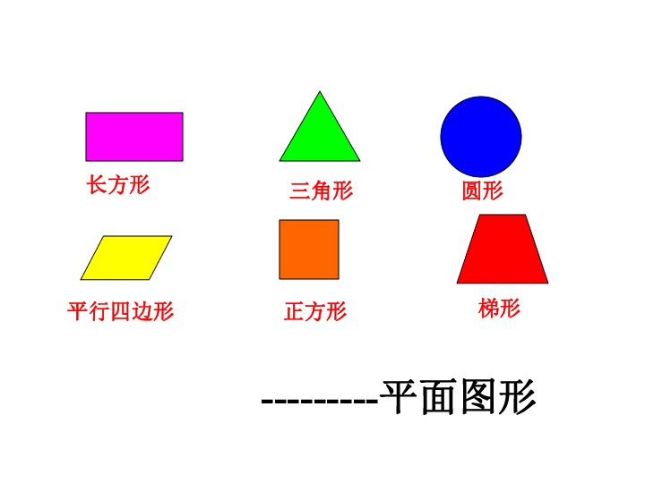 平面图形                  长方形正方形圆形平行