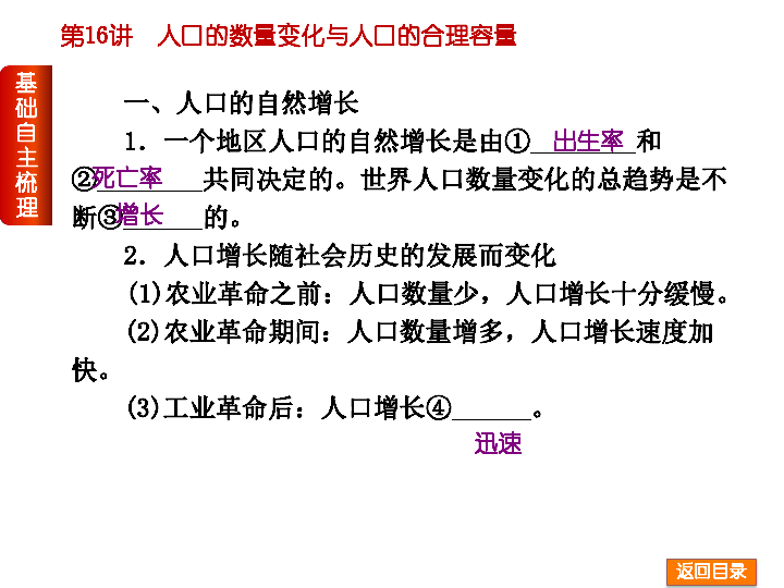 人口的变化复习_第一节 人口的数量变化 复习课件