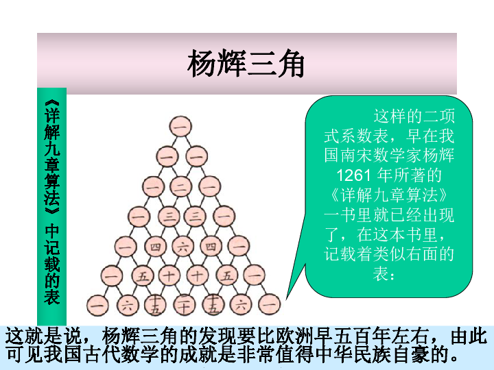 3.2《"杨辉三角"与二项式系数的性质(一)》