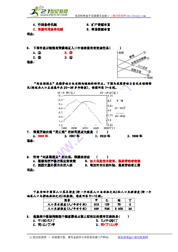 城市人口容量_2016届高三上学期地理开学测试题分类之综合题 二