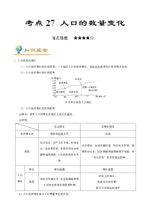 高中地理有关人口的大题_高中地理人口思维导图(3)