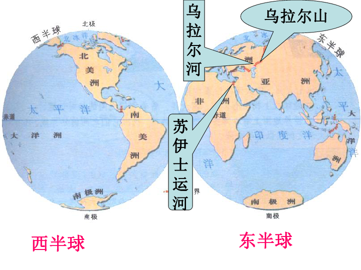 (4)南美洲和北美洲      (5)南美洲和南极洲 德雷克海峡 西半球 东