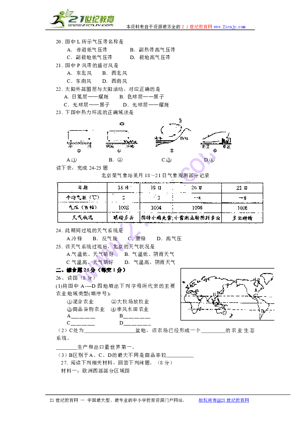 人口增长模式及其转变_下图为 人口增长模式及其转变示意图 ,图中序号表示人(3)