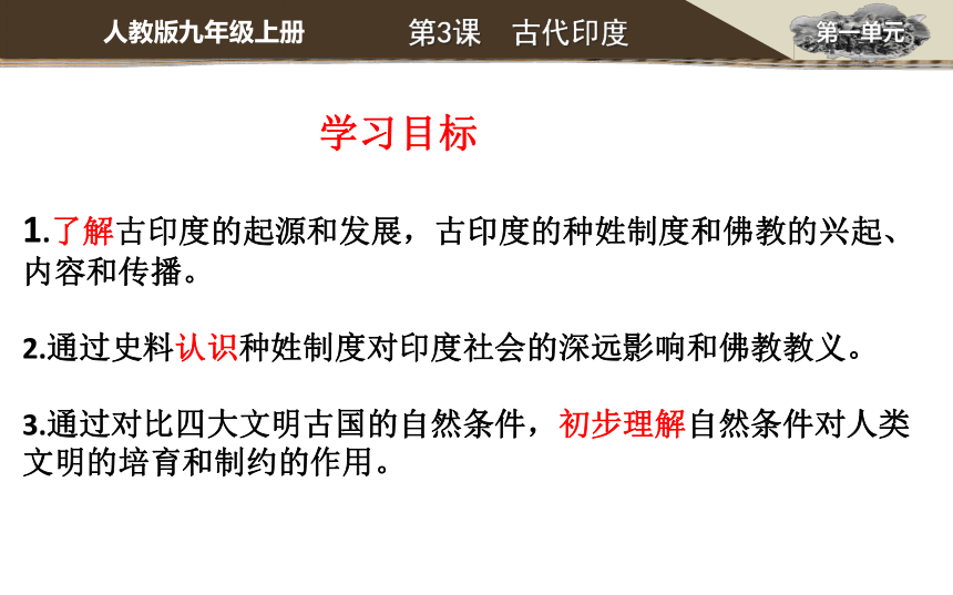 九年級上冊歷史人教第一單元第3課古代印度 課件(47ppt)