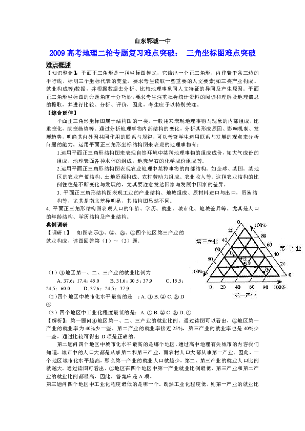 地理高中三角形人口_高中地理人口思维导图(2)