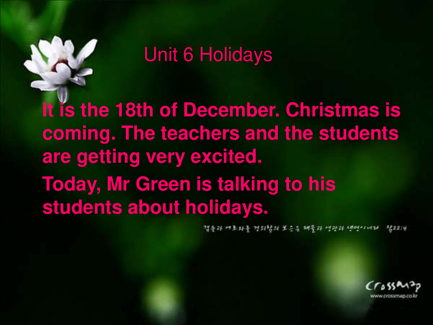 Unit 6 Holidays