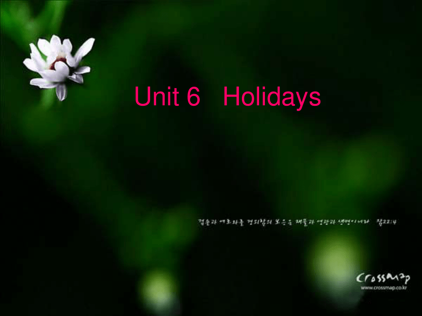 Unit 6 Holidays